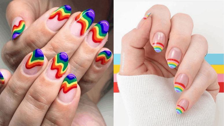 Uñas de arco íris para brillar en el Pride Month
