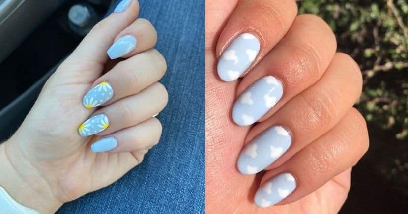Ideas de uñas azul pastel