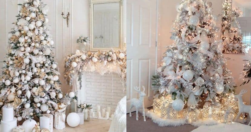 Cómo adornar un árbol de navidad blanco