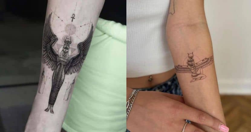 Tatuajes egipcios en el brazo