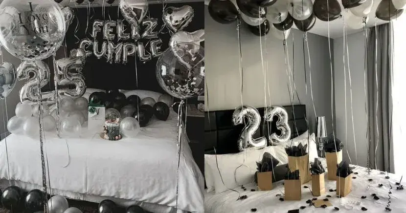 Decoración de cuarto con globos para hombre