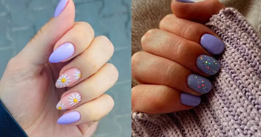 Diseños de uñas lila