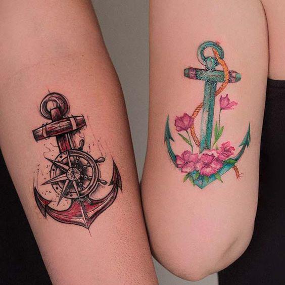 Tatuajes en pareja para San ValentiÌn - Anclas