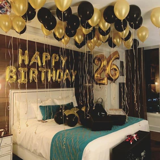 Ideas para decorar la habitación de tu novio en su cumpleaños - Ideas llenas de globos