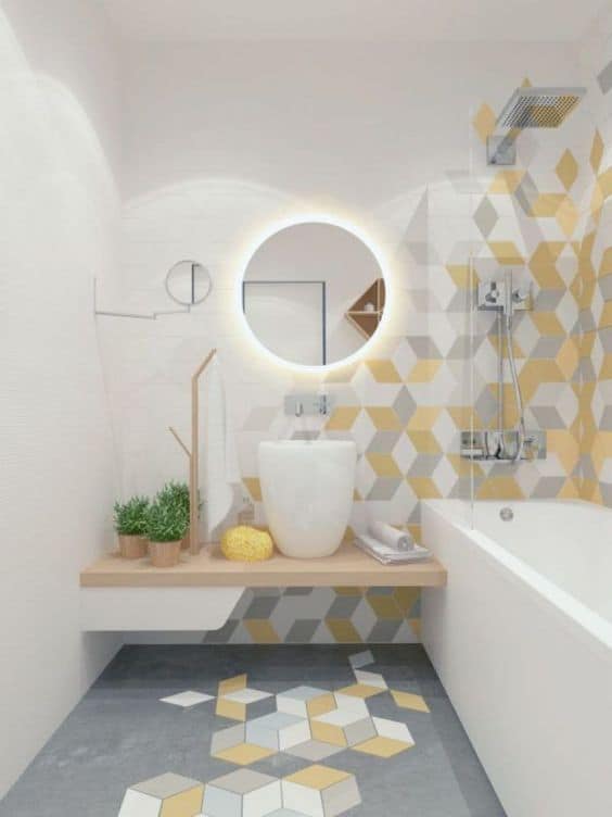 Decoración de baños modernos - Enfatiza la geometría