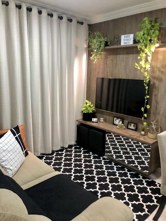 Ideas para decorar un cuarto pequeño de TV - Look minimalista