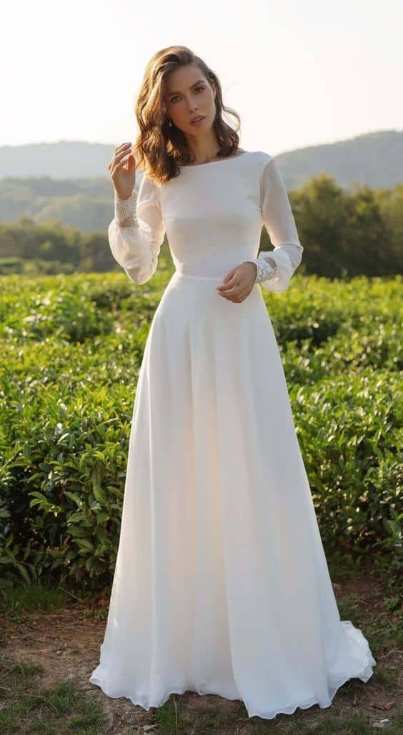 Vestidos de novia sencillos y elegantes - Solo que la tela luzca