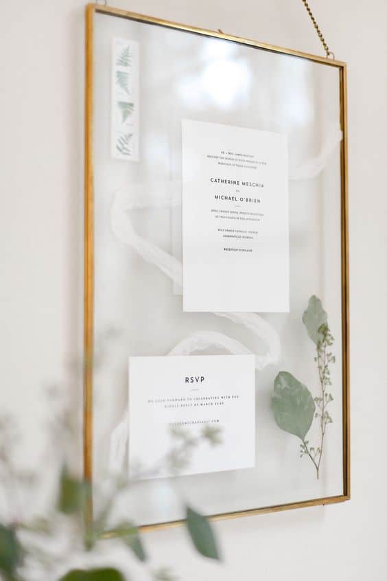 Invitaciones de boda sencillas y elegantes hechas en casa - Con marco