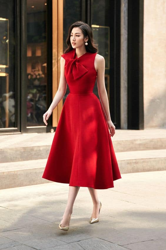 Outfits con vestidos rojos - Tipo de rojo