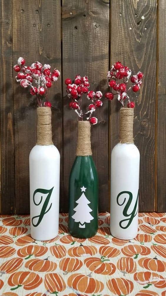 Adornos navideños con material reciclable con botellas - Vidrio y decoración