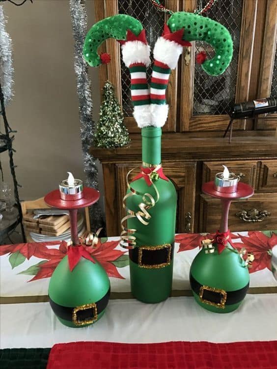 Adornos navideños con material reciclable con botellas - Botellas de cristal