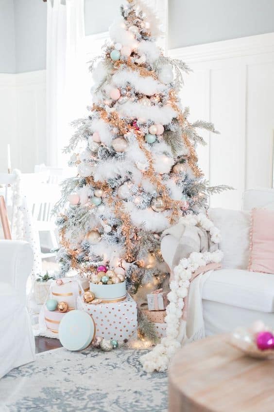 Cómo decorar un árbol de navidad blanco - Colores pastel