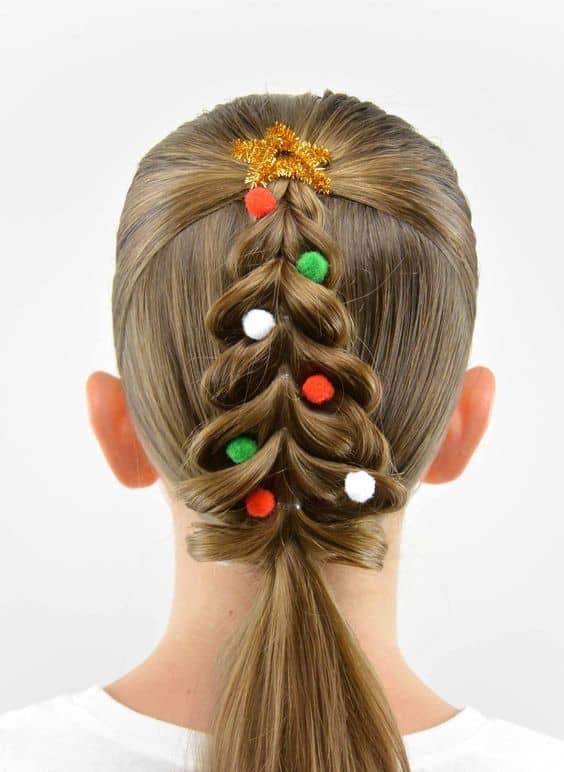 Peinados para niñas de navidad - Como arbolitos