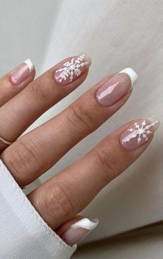 Uñas para navidad elegantes - Blancas como nieve