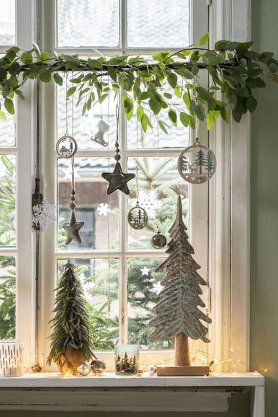 Ventanas decoradas de navidad - Esténciles