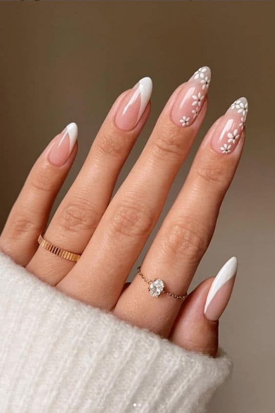 Diseños de uñas blancas - Transparentes