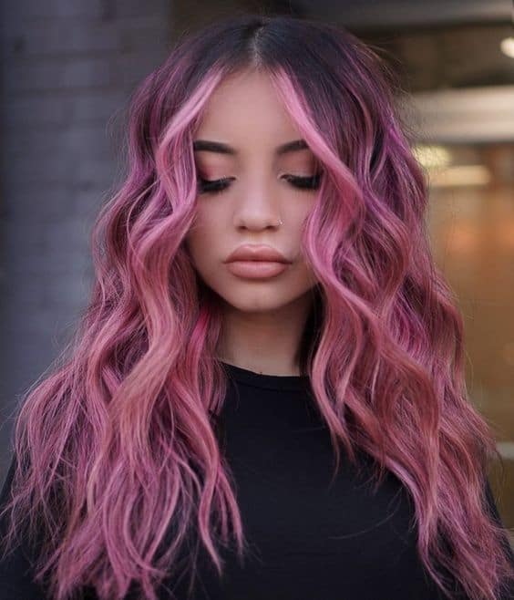 Balayage rosa en cabello oscuro - Qué tipo de rosa