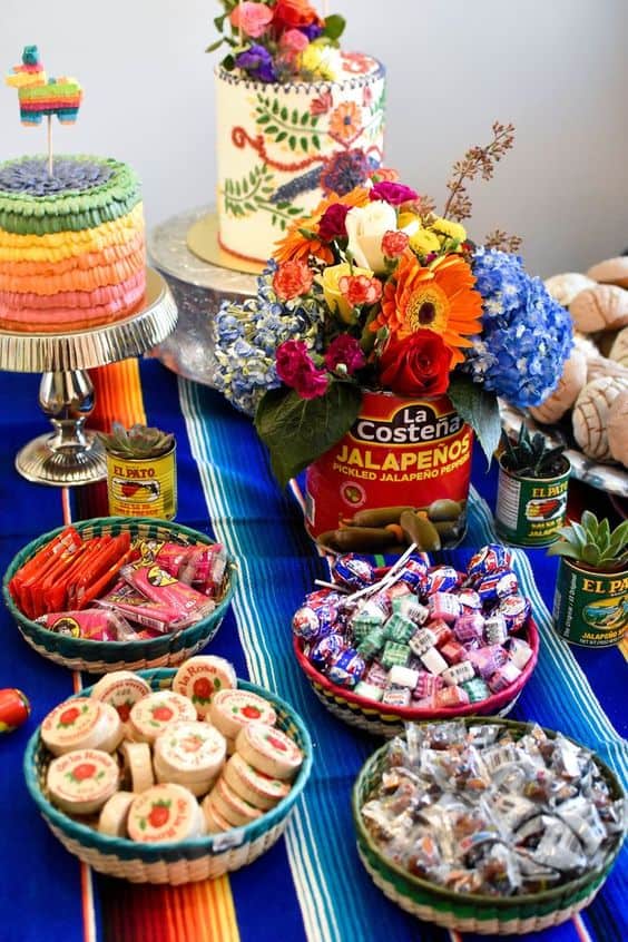 Centros de mesa para fiesta mexicana - Con la lotería