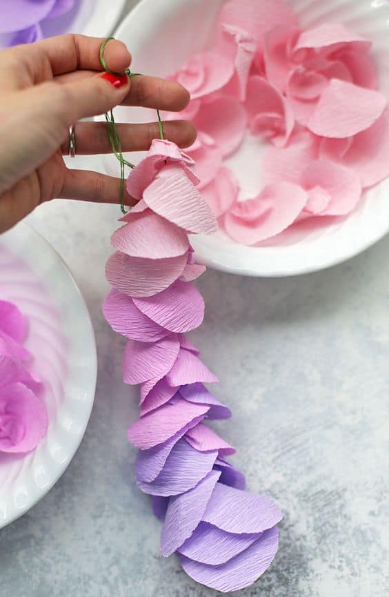 Flores de papel crepé sencillas - Dónde usarlas