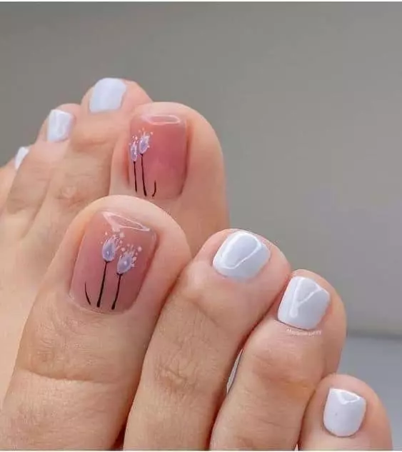 Diseños de uñas para pies - Con detalles elegantes