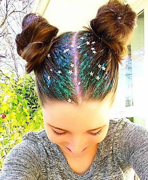 Peinados locos para adolescentes - Con glitter
