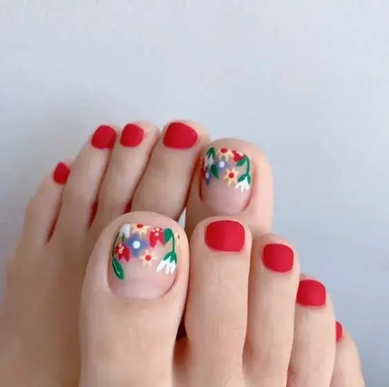 Color de uñas para pies - Piel blanca