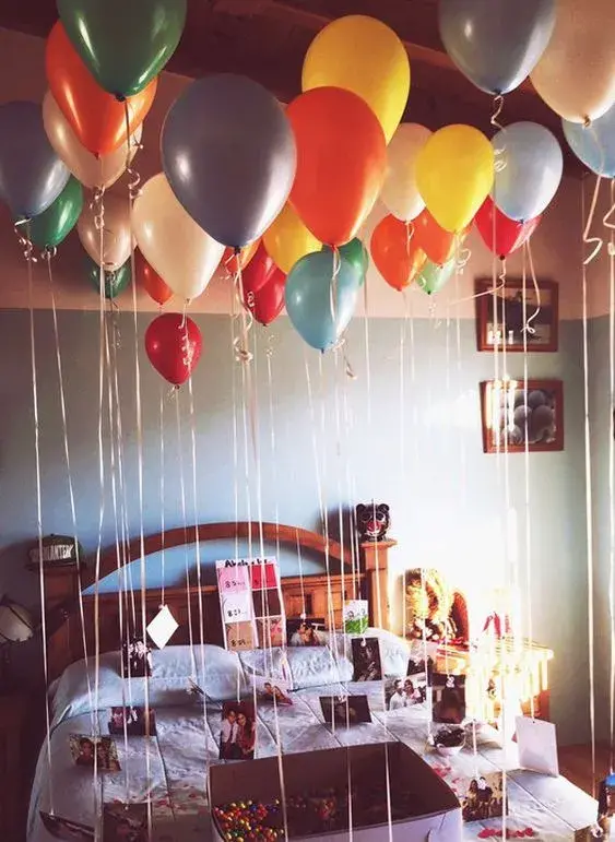 Decoración de cuarto con globos para hombre - Globos distintos