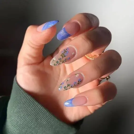 Decoración de uñas con flores - Lilas