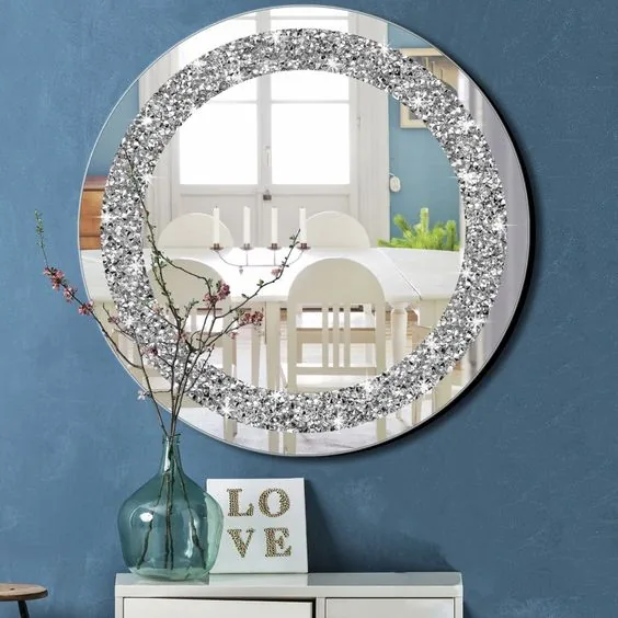 Cómo decorar un espejo redondo sin marco - Pedrería