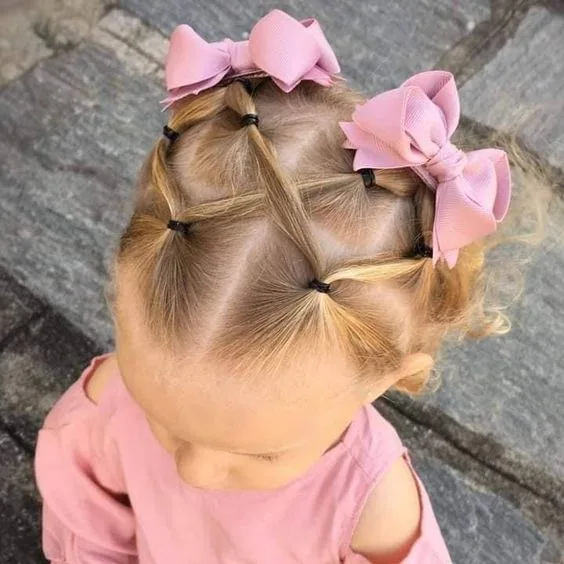 Peinados para bebés con ligas - Trencitas